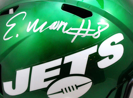 Elijah Moore Autographed New York Jets F/S Speed Helmet-Beckett W Hologram *Silver