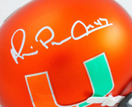 Michael Irvin Signed Miami Hurricanes Orange Schutt Mini Helmet-Beckett W Hologram *White