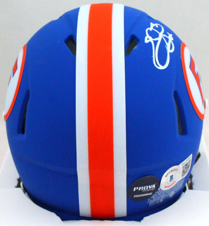 Emmitt Smith Autographed Florida Gators Blue Speed Mini Helmet- Beckett W Hologram *White