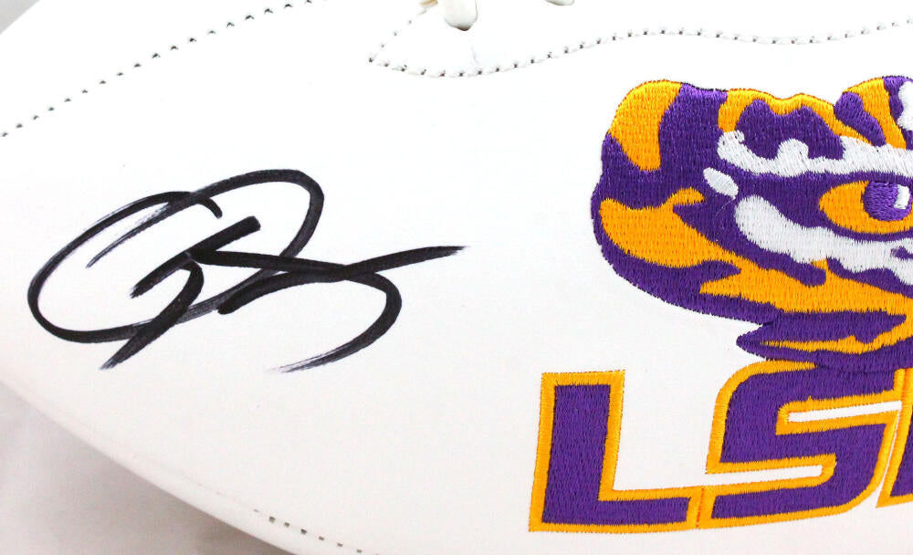 Jarvis Landry/Odell Beckham Autographed LSU Tigers Logo Football-Beckett W Holo *Black