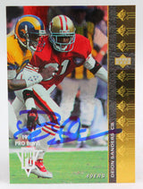 1994 SP #196 Deion Sanders San Fransico 49ers Autograph Beckett Witness  Image 1