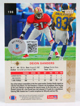 1994 SP #196 Deion Sanders San Fransico 49ers Autograph Beckett Witness  Image 2