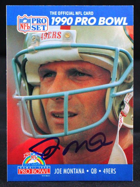 1990 Pro Set Pro Bowl #408 Joe Montana Auto 49ers Autograph Beckett Authenticated Image 1