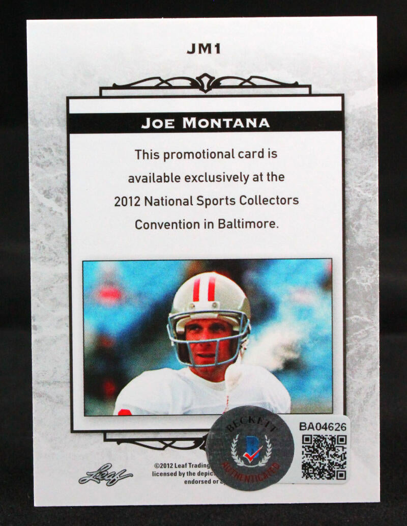 2012 Leaf National #JM1 Joe Montana San Francisco 49ers Autograph Beckett Authenticated