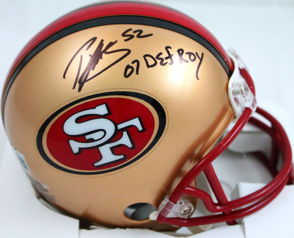 Patrick Willis Signed 49ers 96-08 Mini Helmet w/ 07 Def ROY-Beckett W Hologram *Black