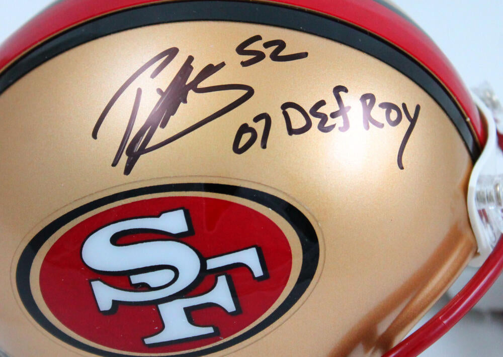 Patrick Willis Signed 49ers 96-08 Mini Helmet w/ 07 Def ROY-Beckett W Hologram *Black