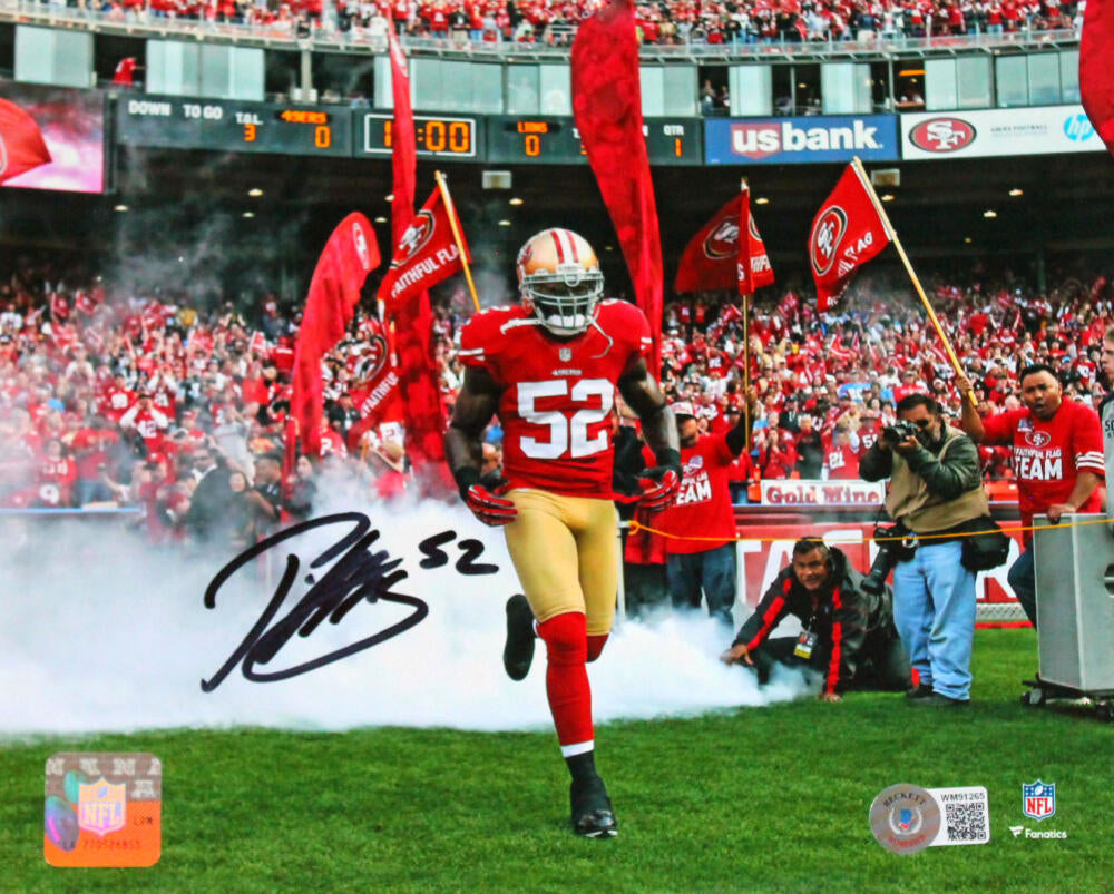 Patrick Willis Signed San Francisco 49ers Tunnel 8x10 Photo-Beckett W Hologram *Black