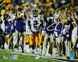 Justin Jefferson Autographed LSU Tigers 8x10 FP Running Photo -Beckett W Hologram *White