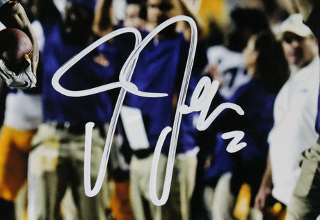 Justin Jefferson Autographed LSU Tigers 8x10 FP Running Photo -Beckett W Hologram *White