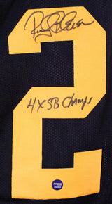 Rocky Bleier Autographed Black/Yellow # Pro Style Jersey w/ 4x SB Champs-Prova *Black