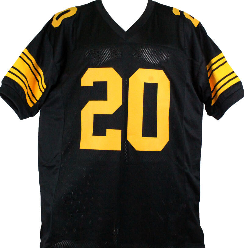 Rocky Bleier Autographed Black/Yellow # Pro Style Jersey w/ 4x SB Champs-Prova *Black