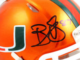 Reggie Wayne Autographed Miami Hurricanes Flash Speed Mini Helmet-Beckett W Hologram *Black Image 2