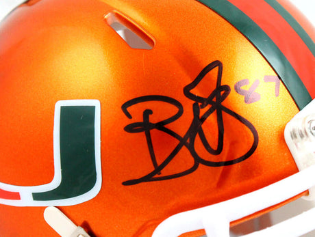 Reggie Wayne Autographed Miami Hurricanes Flash Speed Mini Helmet-Beckett W Hologram *Black Image 2