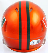 Reggie Wayne Autographed Miami Hurricanes Flash Speed Mini Helmet-Beckett W Hologram *Black Image 3