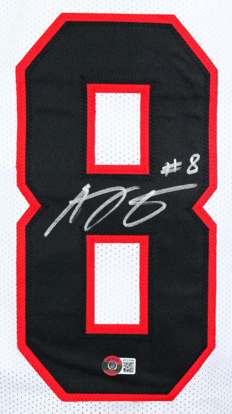 AJ Green Autographed White College Style Jersey- Beckett W Hologram *Silver Image 2