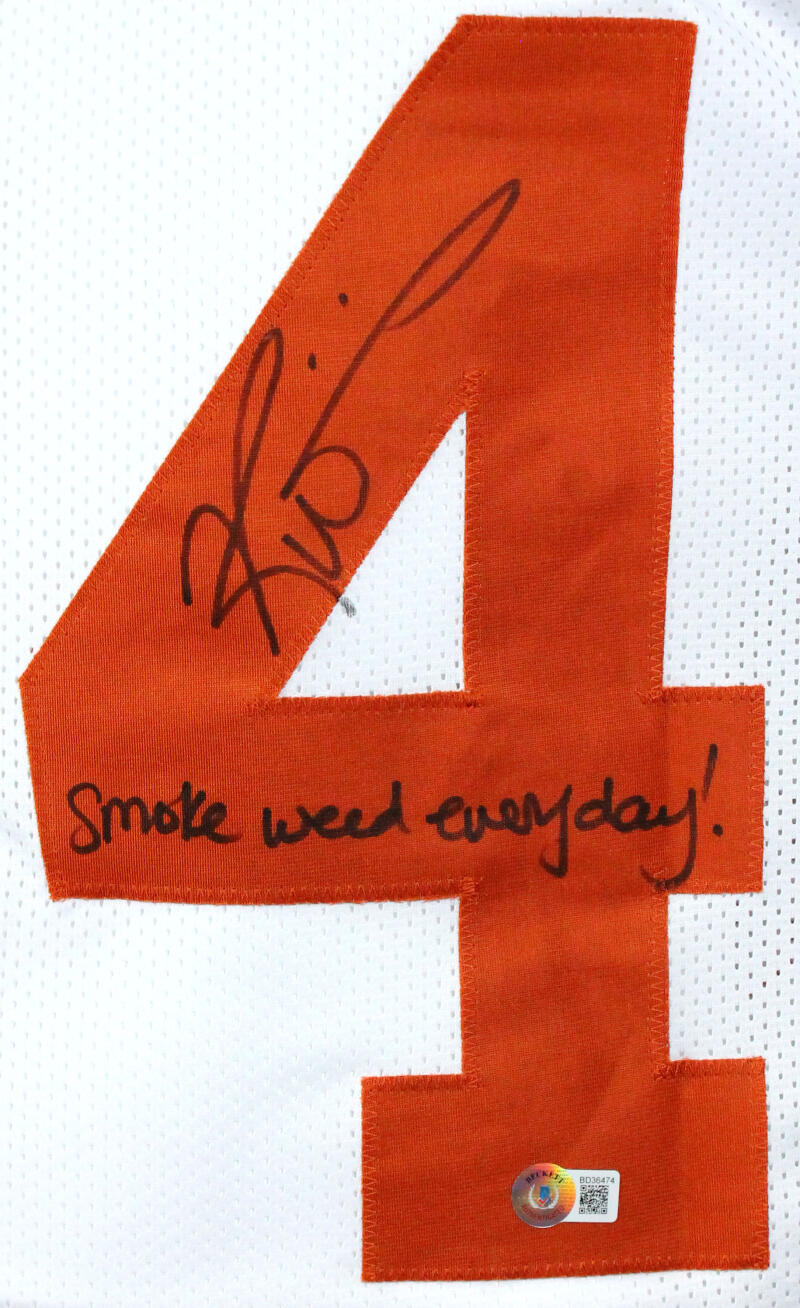 Ricky Williams Autographed White College Style Jersey w/SWED-Beckett Hologram Image 2