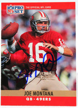 1990 Pro Set #293 Joe Montana SF 49ers Autograph Beckett Witness  Image 1