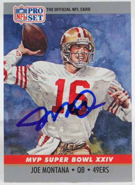 1990 Pro Set #24 Joe Montana SF 49ers Autograph Beckett Witness Image 1