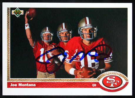 1991 Upper Deck #54 Joe Montana SF 49ers Autograph Beckett Authenticated Image 1