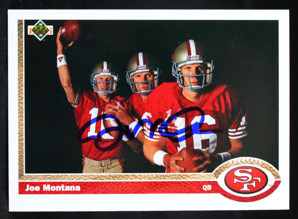 1991 Upper Deck #54 Joe Montana SF 49ers Autograph Beckett Authenticated Image 1