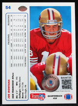 1991 Upper Deck #54 Joe Montana SF 49ers Autograph Beckett Authenticated Image 2