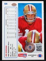 1991 Upper Deck #54 Joe Montana SF 49ers Autograph Beckett Authenticated Image 2