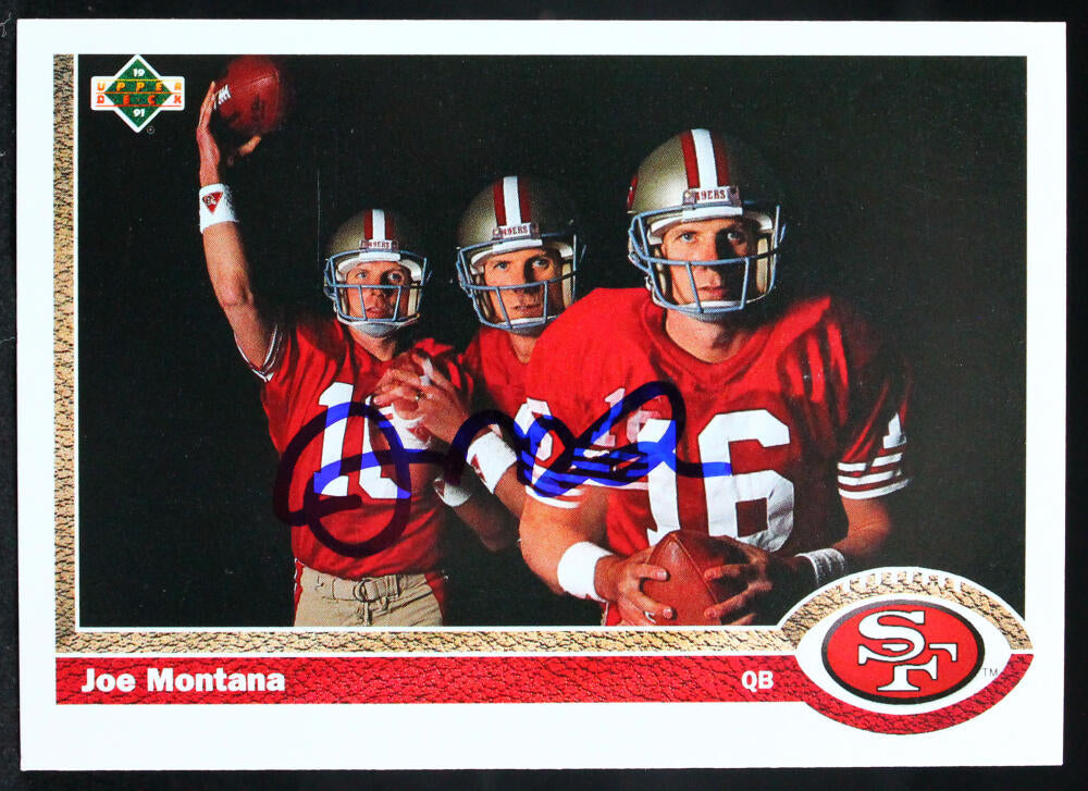 1991 Upper Deck #54 Joe Montana SF 49ers Autograph Beckett Authenticated Image 1