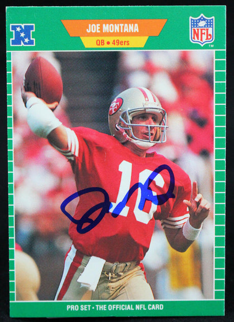 1989 Pro Set #381 Joe Montana Auto SF 49ers Autograph Beckett Authenticated  Image 1