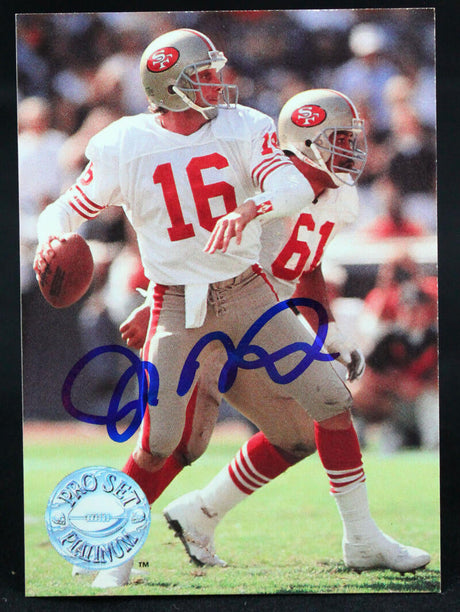 1991 Pro Set Platinum #139 Joe Montana Auto SF 49ers Autograph Beckett Authenticated  Image 1