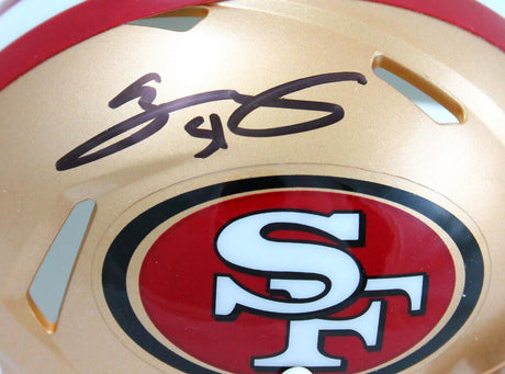 Azeez Al-Shaair Autographed San Francisco 49ers Speed Mini Helmet-Beckett W Hologram *Black Image 2