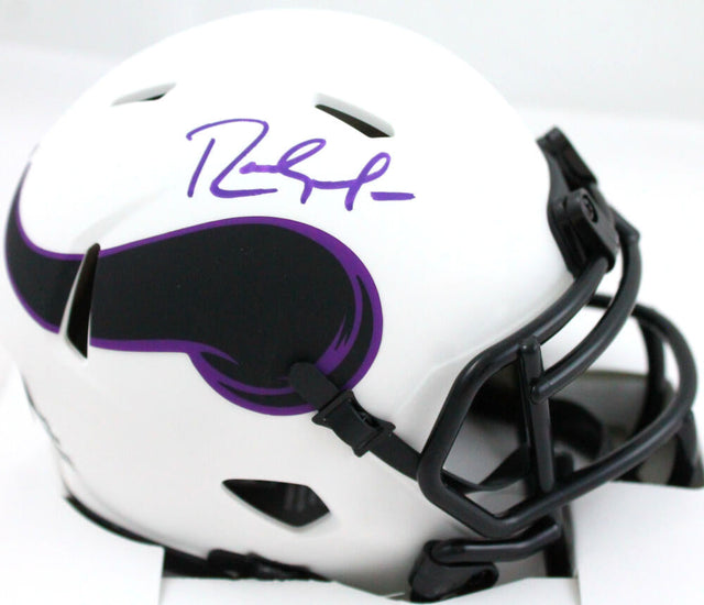 Randy Moss Autographed Minnesota Vikings Lunar Speed Mini Helmet-Beckett W Hologram *Purple Image 1