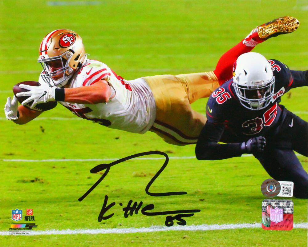 George Kittle Signed SF 49ers 8x10 Diving Catch PF Photo- Beckett W Hologram *Black Image 1