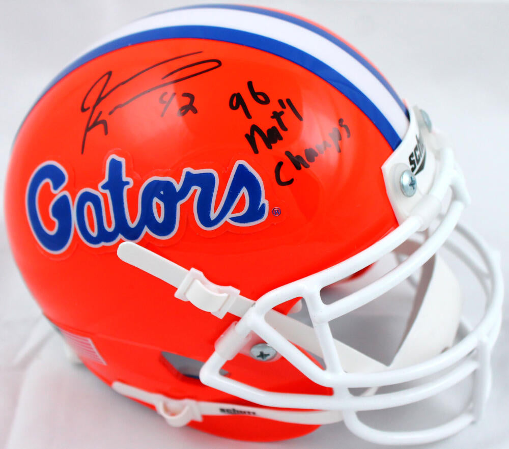 Jevon Kearse Autographed Florida Gators Orange Mini Helmet w/Insc.-Beckett W Hologram  Image 1