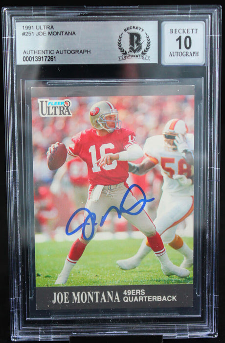 1991 Ultra #251 Joe Montana Auto San Francisco 49ers BAS Autograph 10  Image 1