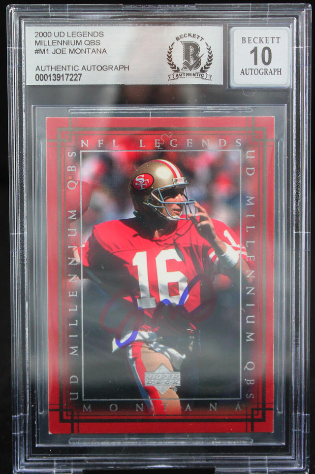 2000 UD Legends Millenium QBs #M1 Joe Montana Auto SF 49ers BAS Autograph 10  Image 1