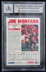 1992 Skybox Impact #227 Joe Montana Auto San Francisco 49ers BAS Autograph 10  Image 2