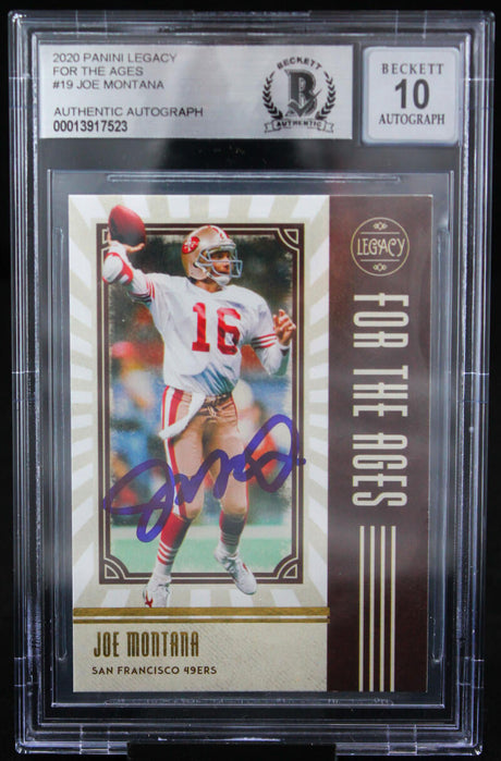 2020 Panini Legacy for the Ages #19 Joe Montana Auto SF 49ers BAS Autograph 10  Image 1