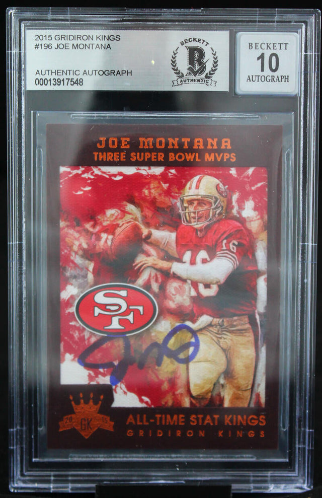 2015 Gridiron Kings #196 Joe Montana Auto San Francisco 49ers BAS Autograph 10  Image 1