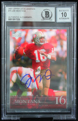 2001 Upper Deck Legends #75 Joe Montana Auto SF 49ers BAS Autograph 10 Image 1