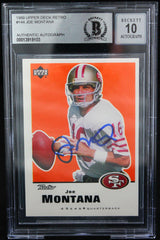 1999 Upper Deck Retro #144 Joe Montana Auto SF 49ers BAS Autograph 10  Image 1