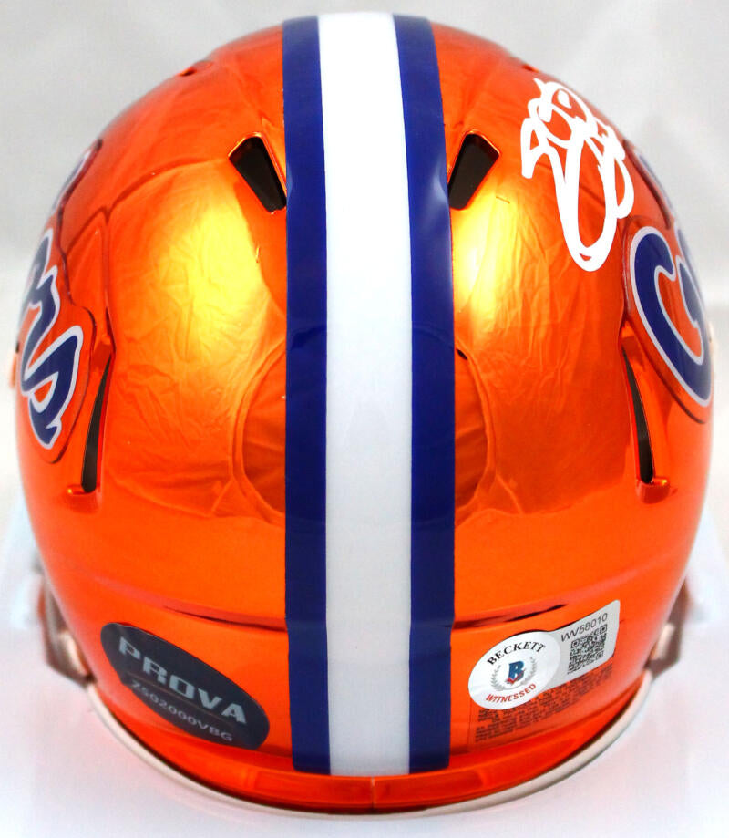 Emmitt Smith Autographed Florida Gators Chrome Speed Mini Helmet-Beckett W Hologram *White Image 3