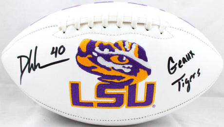 Devin White Autographed LSU Tigers Logo Football w/Insc.-Beckett W Hologram *Black Image 1