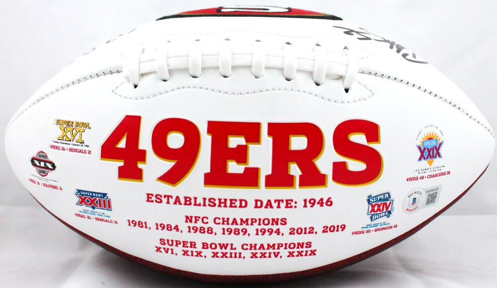 Patrick Willis Autographed San Francisco 49ers Logo Football w/Insc.-Beckett W Hologram *Black Image 4