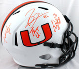 Ray Lewis/Frank Gore/Warren Sapp Autographed Miami Hurricanes F/S Lunar Speed Helmet-Beckett W Hologram *Orange Image 1