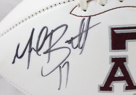 Michael Bennett Autographed Texas A&M Aggies Logo Football- JSA Witnessed Auth Image 2