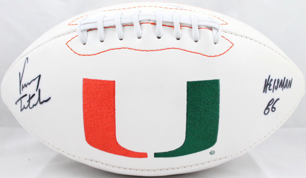 Vinny Testaverde Autographed Miami Hurricanes Logo Football W/ Heisman- JSA W Auth Image 1