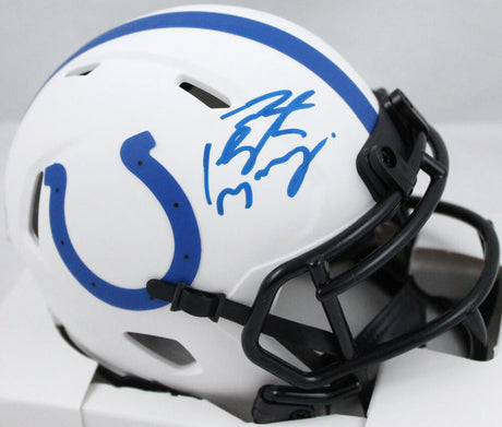 Peyton Manning Autographed Colts Lunar Speed Mini Helmet-Fanatics *Blue Image 1