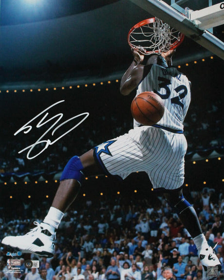 Shaquille O'Neal Autographed Orlando Magic 16x20 Dunk FP Photo-Beckett W Hologram *White Image 1