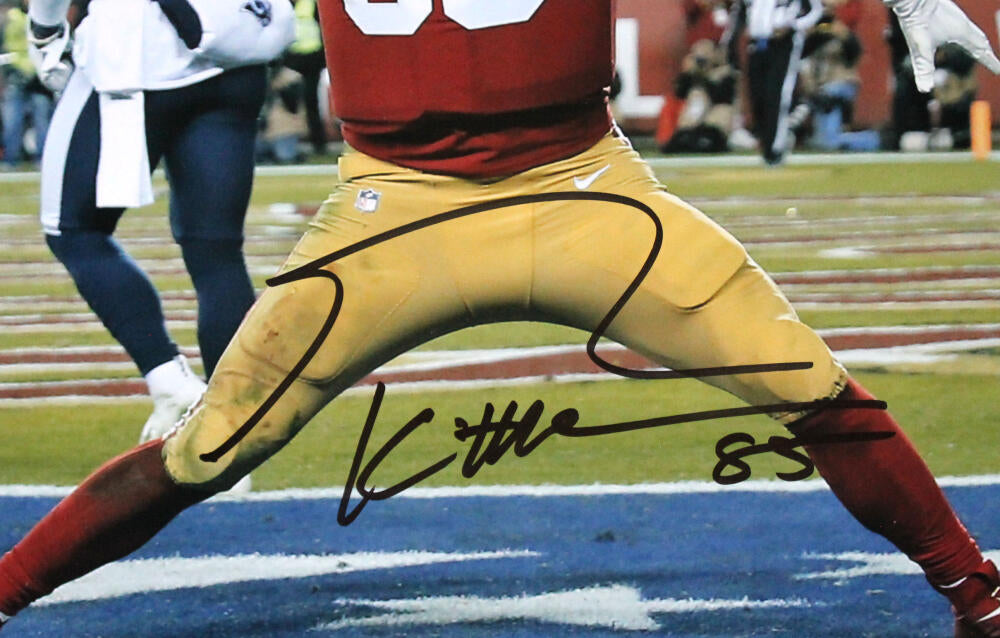 George Kittle Autographed San Francisco 49ers 16x20 Celebrating *Middle Photo-Beckett W Hologram *Black Image 2