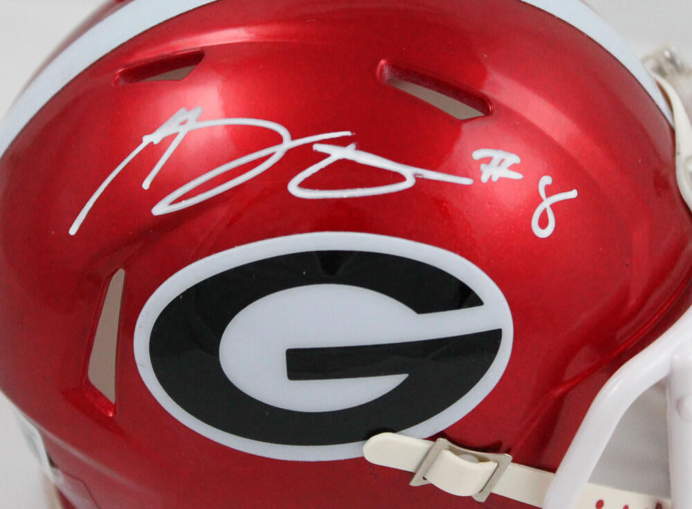 AJ Green Autographed Georgia Bulldogs Flash Speed Mini Helmet-Beckett W Hologram *White Image 2